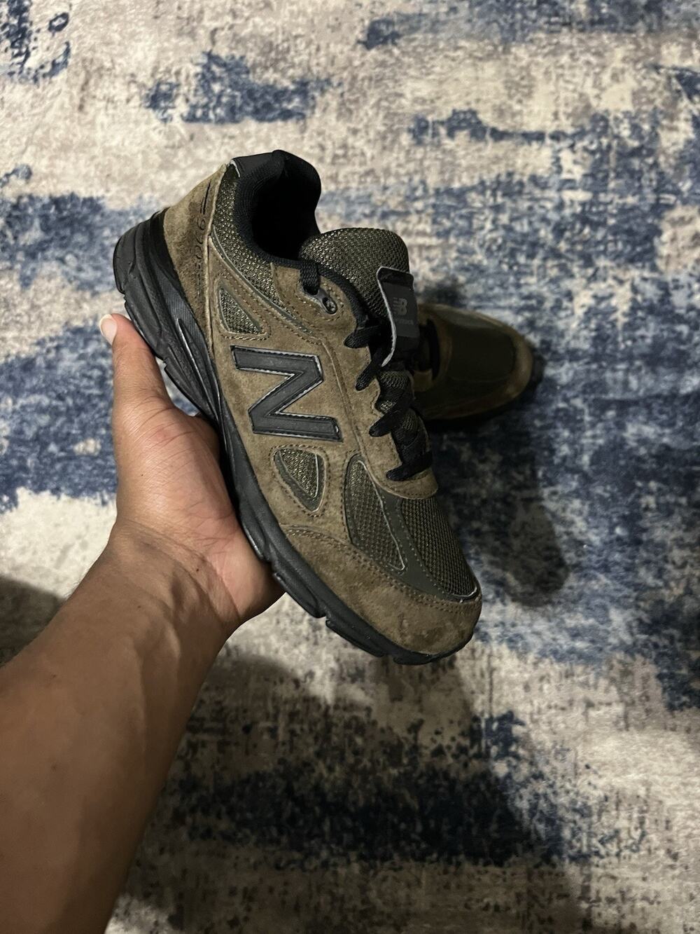Size 7M-New Balance K990MG4 V4 990v4 Miliary Green Sneakers